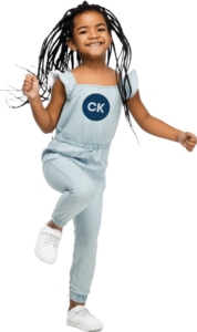 Child jumping during coordination exercise
